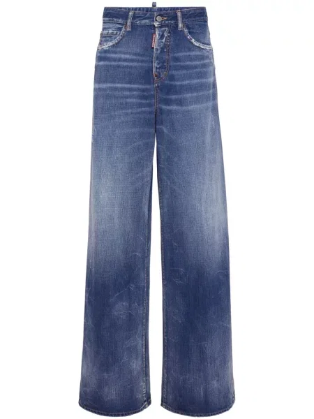 Jeansy Dsquared2 z wysoką talią niebieskie