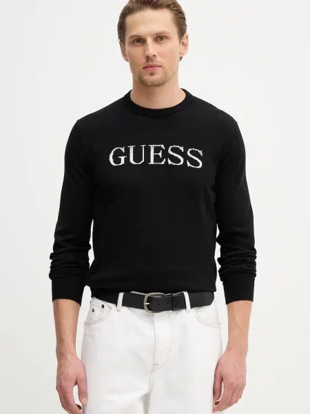 GUESS Pulover KANE / alb negru