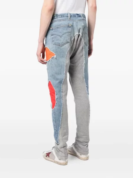 Pantaloni Greg Lauren zdrențuiți albastru