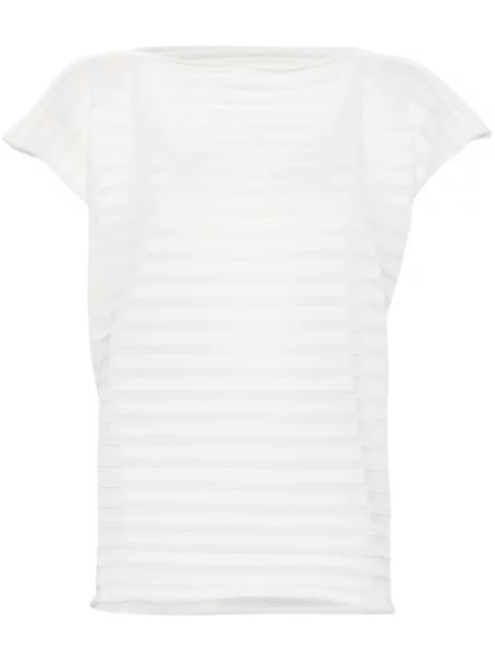 Top Pleats Please Issey Miyake tricotate plisat alb
