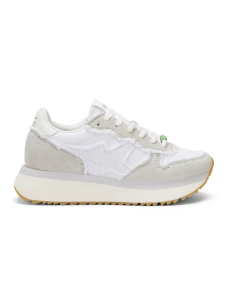 Sneakersy Sun68 płócienne białe