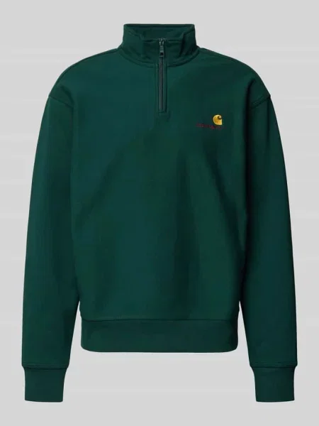 Carhartt WIP bluza Half Zip American Script gładka zielony