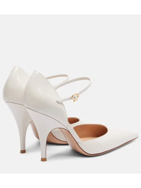 Pantofi cu toc Gianvito Rossi din piele de lac alb