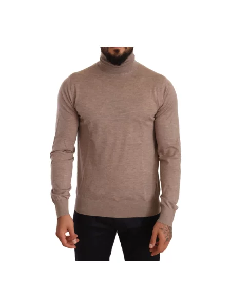 Sweter z golfem Dolce And Gabbana do golfa brązowy