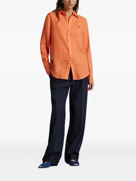 Vunena majica Polo Ralph Lauren s okruglim izrezom iznad koljena narančasta