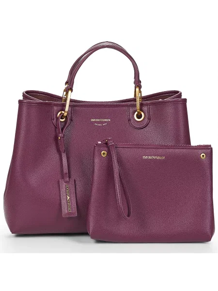Emporio Armani kabelka typu shopper dámska z imitácie kože fialová