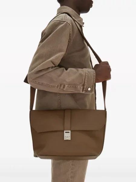Kožna crossbody torba Ferragamo smeđa