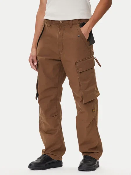 G-Star Raw Szövet nadrág Straight Fit barna