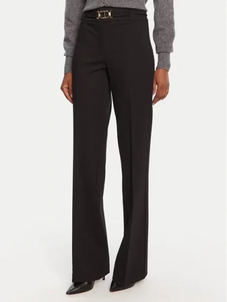 TWINSET Spodnie materiałowe Flare Fit czarny