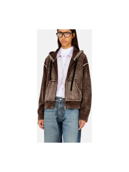 Bluza z kapturem Diesel brązowa