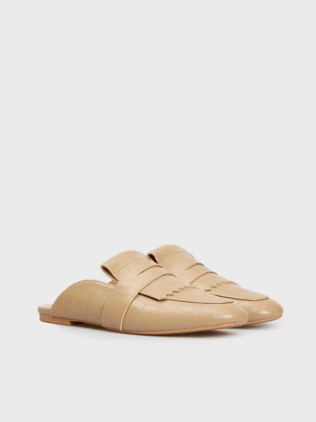 Кожаные мюли Prpy бежевые