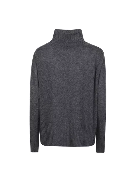 Lniany sweter z golfem Aragona szary