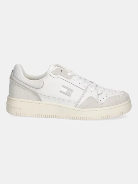 Tommy Jeans Sneakersy Tjw Retro Basket Sneaker Écru biela