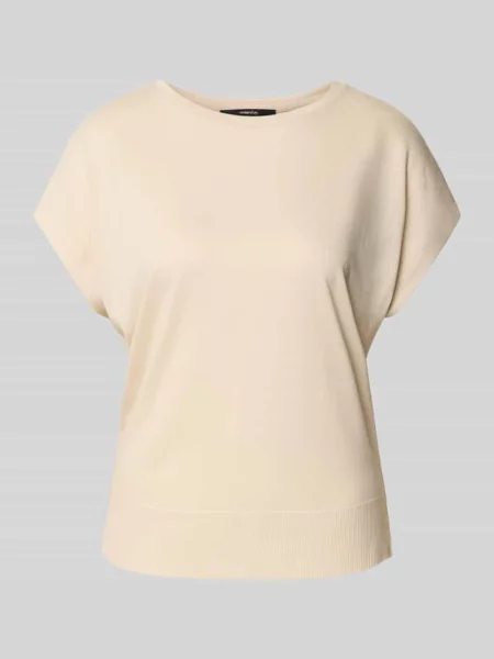 T-shirt z okrągłym dekoltem model ‘Kaja’ Someday beżowa