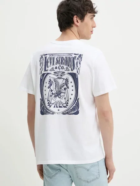 Tričko Levi's GRAPHIC CREWNECK TEE s potiskem bílá