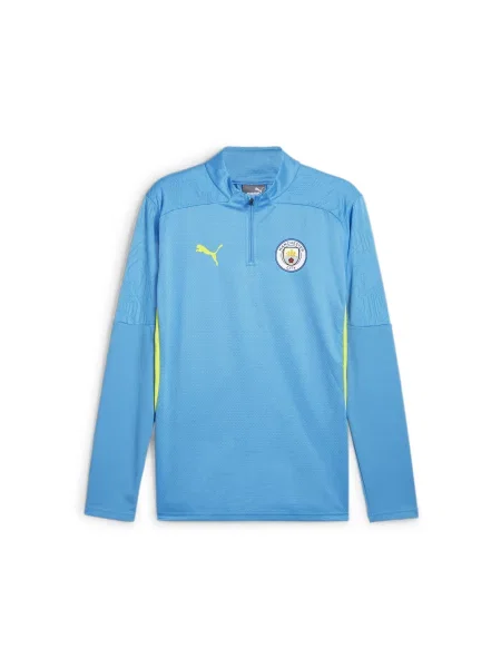 Bluza treningowa Manchester City z zamkiem PUMA Magic Blue Yellow Glow niebieska