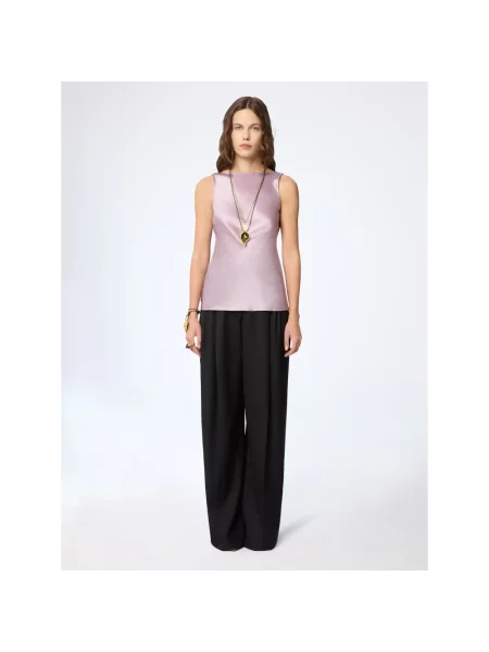 Top Nina Ricci drapowany z odkrytymi plecami różowy
