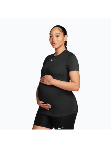 Tricou pentru femei Nike One Maternity Dri Fit Slim-Fit black/white alb