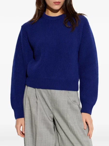 Pulover Jil Sander cu decolteu rotund albastru