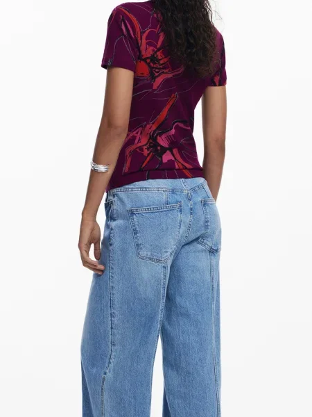 Тениска Desigual LALA дамска бордо