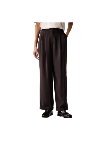 Armani Exchange spodnie garniturowe brązowe