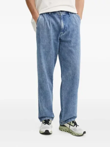 Blugi drepți Levi's® zdrențuiți negru