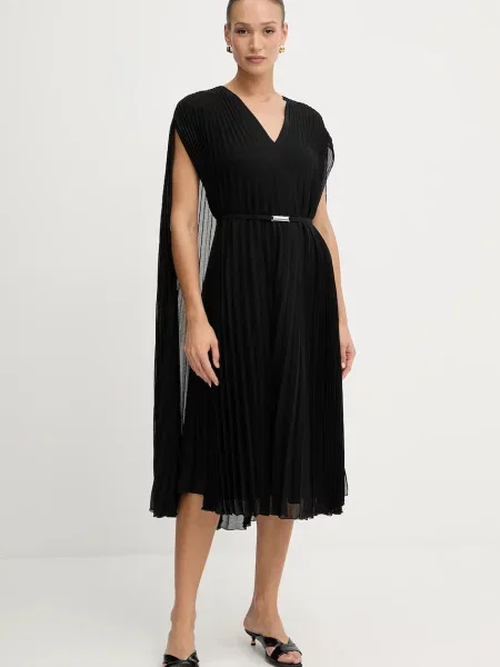 BOSS sukienka mini rozkloszowana czarny