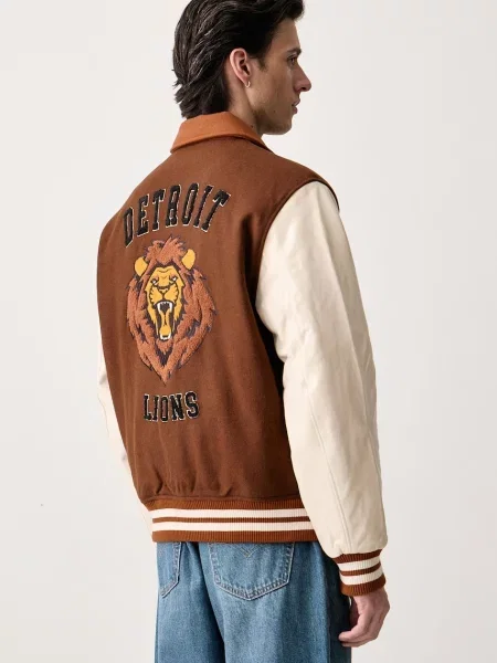 Les Deux bomberka z wełną x Detroit Lions brązowy