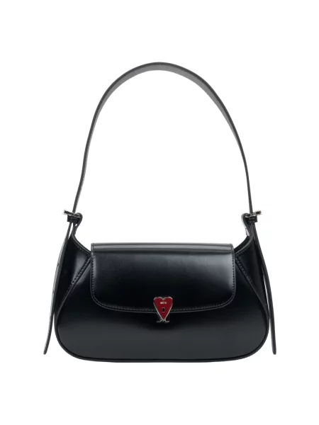 Mała torebka skórzana Estro skórzana czarna