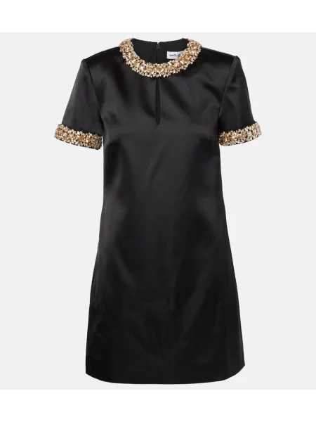 Rochie Self-portrait din satin negru