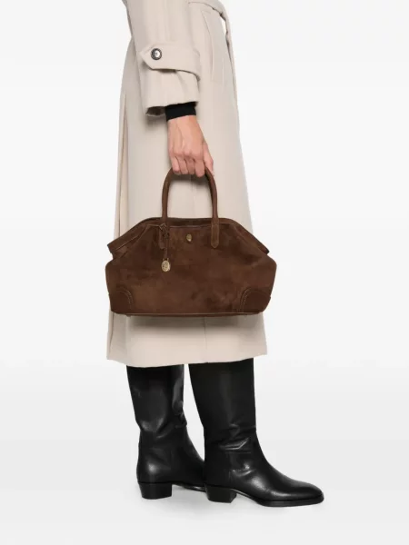 Geantă shopper Ash din piele de căprioară maro