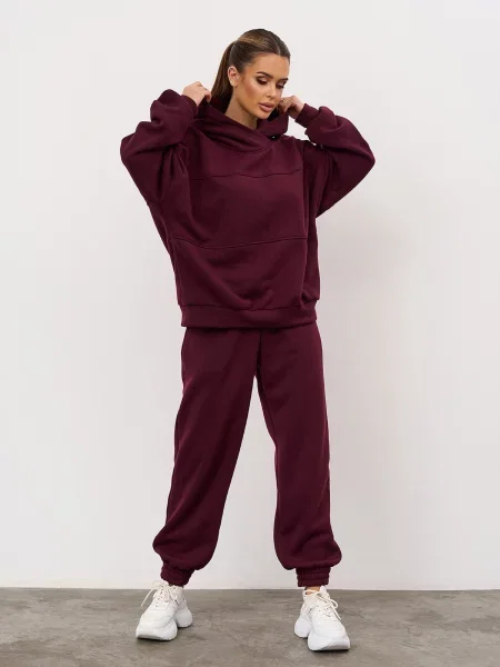 Костюмный спортивный костюм Issa Plus бордовый