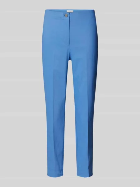 Spodnie materiałowe o skróconym kroju slim fit Christian Berg Woman niebieskie