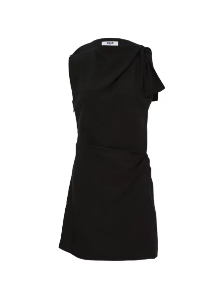 Rochie mini Msgm fără mâneci drapată de costum negru