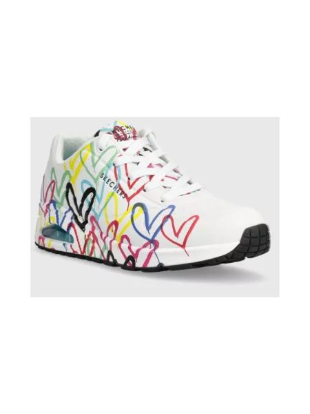 Buty SKECHERS JGoldcrown Uno Spread The Love white/multicolor białe
