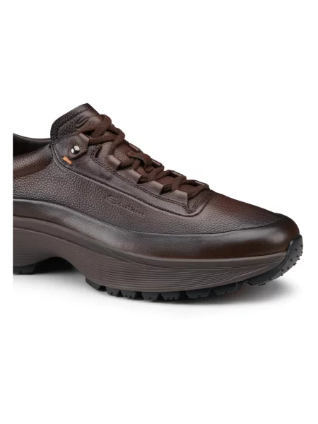 Sneakersy Santoni skórzane brązowe