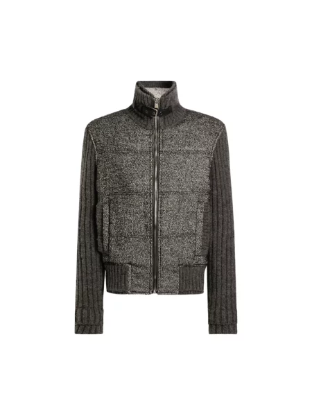 Sweter Dolce And Gabbana w jodełkę szary