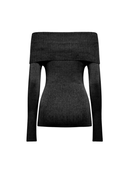 Sweter Silvian Heach z odkrytymi ramionami czarny
