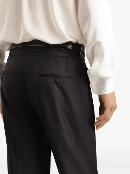 Dungat subțire pantaloni Dolce & Gabbana de lână negru