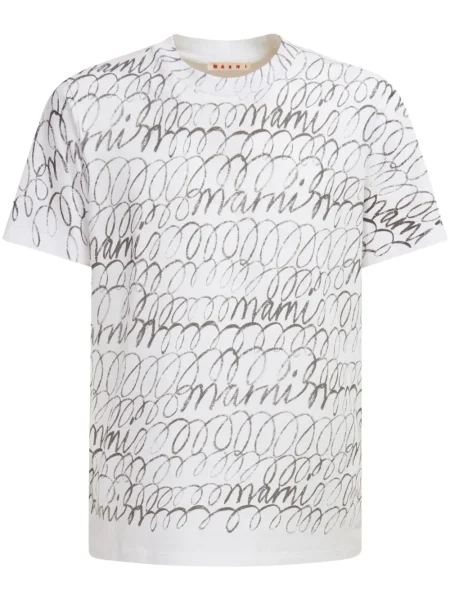 Tričko Marni s potiskem bílé