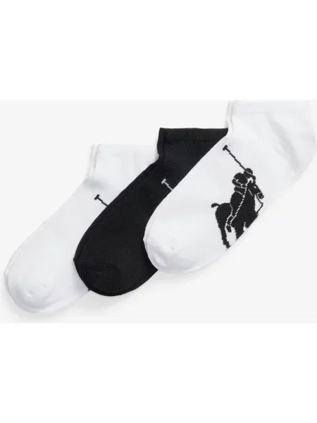 Skarpety Ralph Lauren Big Pony czarne 3 pary białe