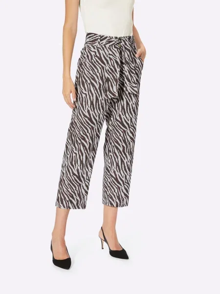 Heine Pantaloni ecru maro