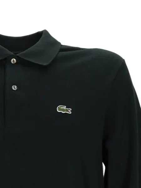 Lung tricou polo Lacoste cu autograf verde