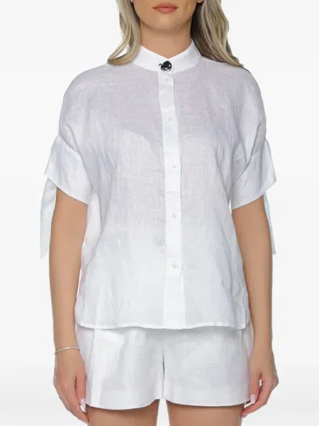 Cămașă Armani Exchange cu legături alb