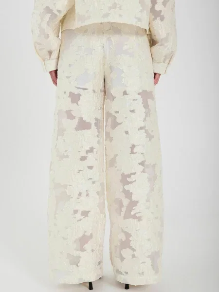 NORR Pantaloni Burna fildeş