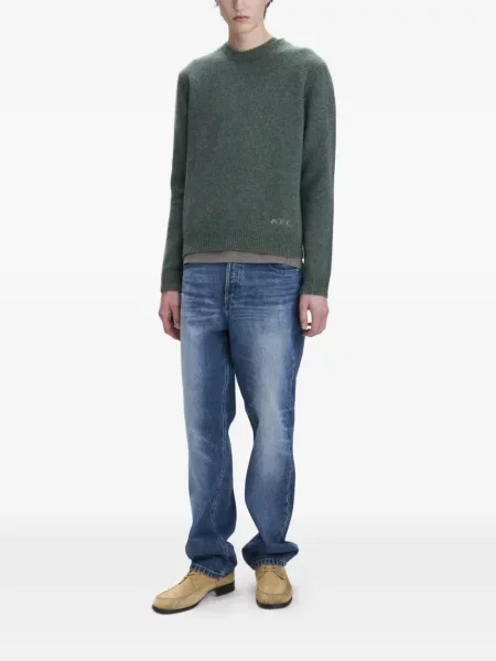 Pulover A.p.c. cu decolteu rotund verde