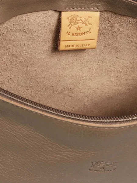 Kopertówka Il Bisonte skórzana z autografem brązowa