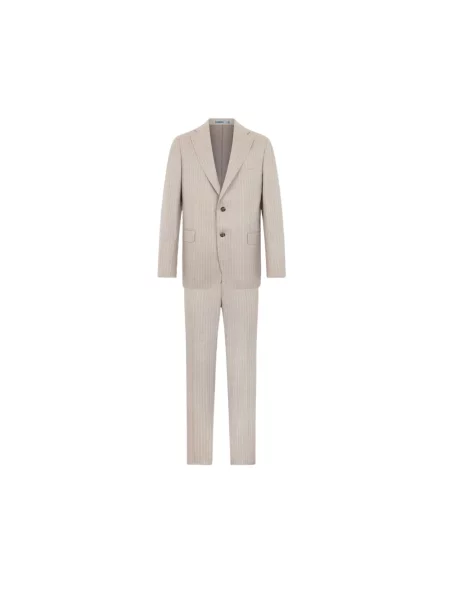 Garnitur Brooks Brothers w paski z paskiem beżowy