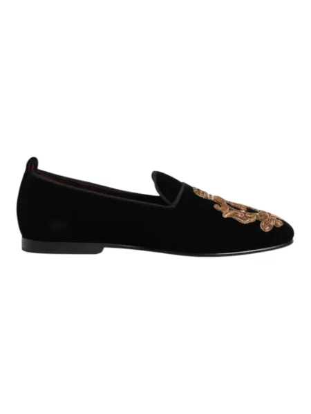 Aksamitne półbuty Dolce And Gabbana niebieskie