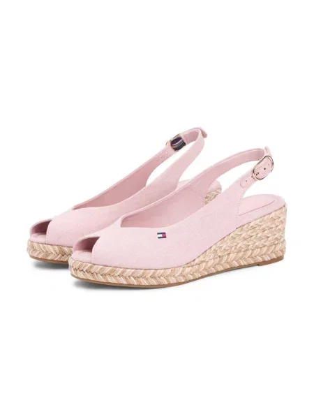 Tommy Hilfiger Espadrilles Mid Wedge Espad Slingback Speck Rózsaszín bézs